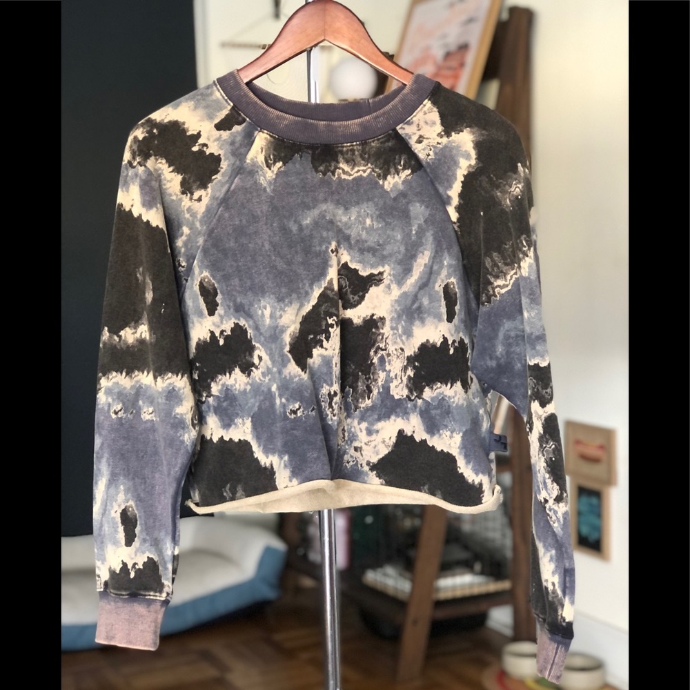 NWT JoyLab Marbled Womens Long Sleeve Crop Top Sweater - Size XS